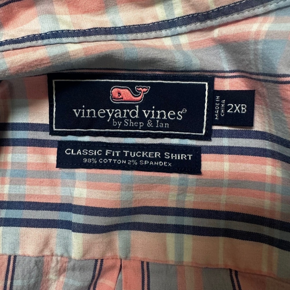 Vineyard Vines Tucker Shirt Mens 2XB Plaid Classic Fit Button Down Cotton Preppy - Picture 5 of 7